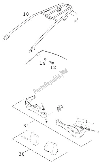 Tutte le parti per il Accessori 125-380 2001 del KTM 125 EXC Europe 2001