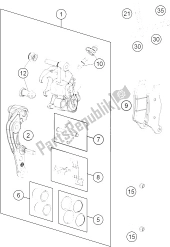 Tutte le parti per il Pinza Freno Anteriore del KTM 350 XCF W USA 2015