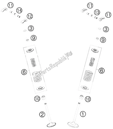 Toutes les pièces pour le Entraînement De Soupape du KTM 505 XC F USA 2008