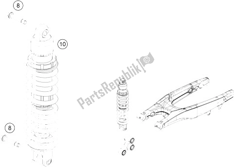 Alle onderdelen voor de Schokdemper van de KTM 250 XC Europe USA 2015