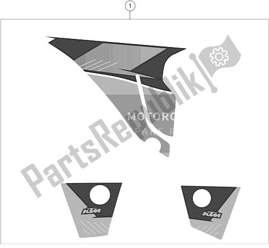 Alle onderdelen voor de Sticker van de KTM 85 SXS 19 16 USA 2015