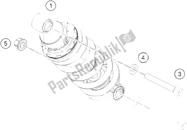 All parts for the Shock Absorber of the KTM RC 390 White ABS B D 16 USA 2016