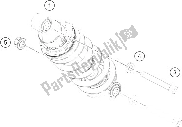 All parts for the Shock Absorber of the KTM RC 390 White ABS CKD 15 Brazil 2015