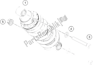 Todas las partes para Amortiguador de KTM RC 390 White ABS CKD 16 Thailand 2016