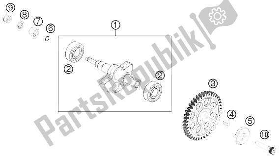 Todas las partes para Eje Equilibrador de KTM 125 Duke Europe 2011