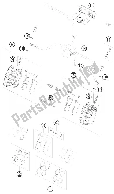 Wszystkie części do Zacisk Hamulca Z Przodu KTM 505 SX ATV Europe 2010