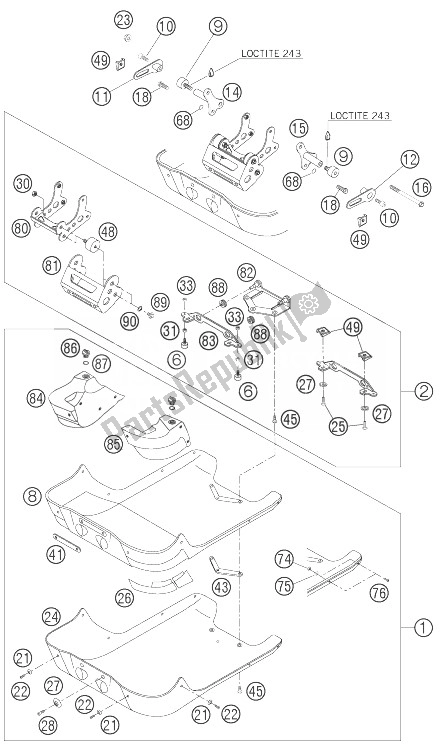 Todas las partes para Protector Del Motor de KTM 660 Rally Factory Replica Europe 2007