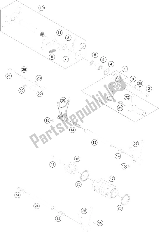 Toutes les pièces pour le Mécanisme De Changement du KTM 450 Rally Factory Replica Europe 2016