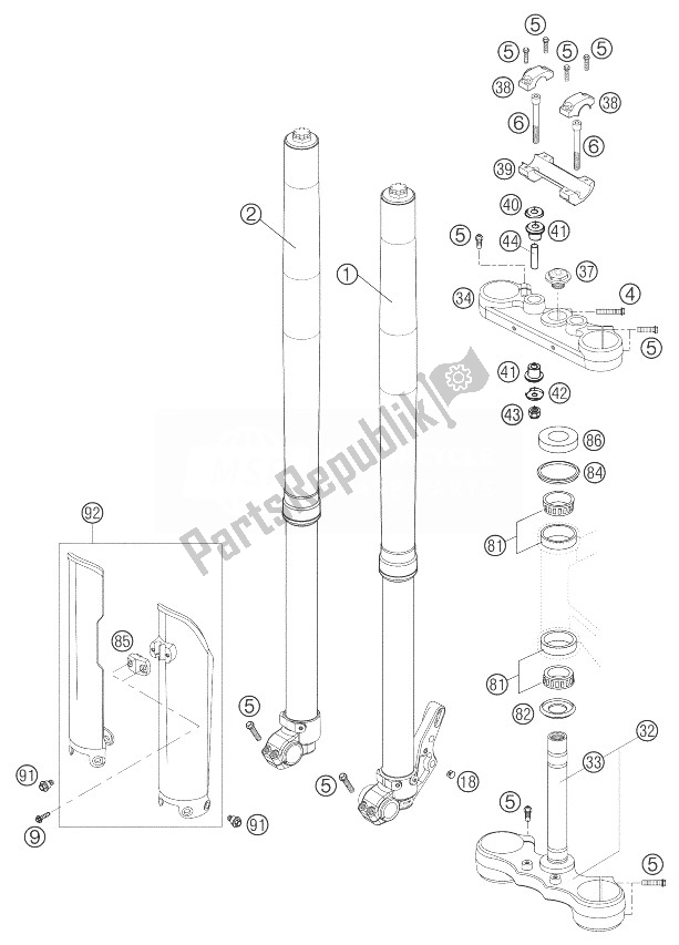 Todas las partes para Horquilla Pierna Wp Usd 48 640 Lc4 Sm de KTM 660 SMC Europe 2003