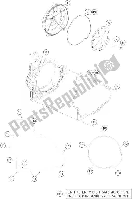 All parts for the Clutch Cover of the KTM 1190 Adventure ABS Orange Japan 2013