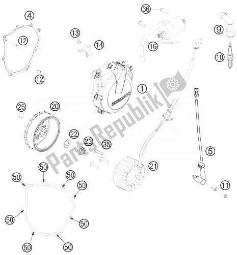 Tutte le parti per il Sistema Di Accensione del KTM 450 EXC Europe 2014