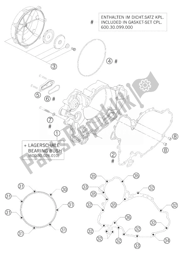 Todas las partes para Tapa Del Embrague de KTM 950 Supermoto Black Europe 2007