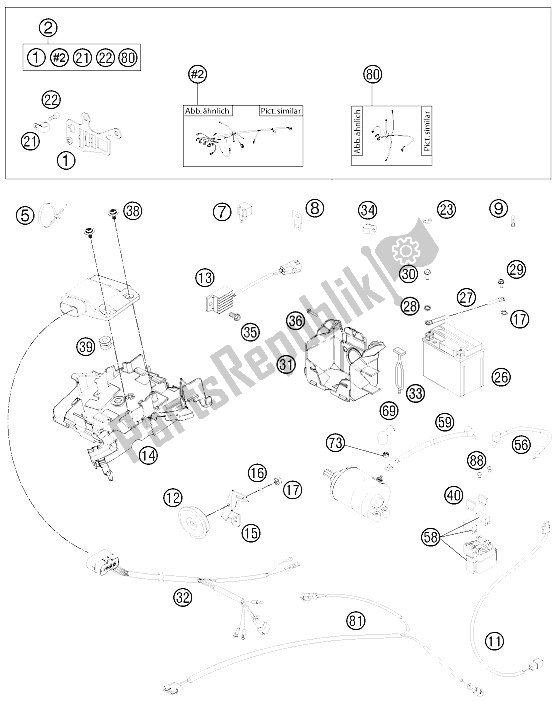 All parts for the Wiring Harness of the KTM 300 EXC Australia 2012