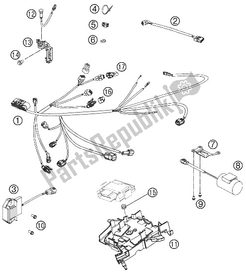 Todas las partes para Arnés De Cableado de KTM 250 SX F Musquin Replica 11 Europe 2011