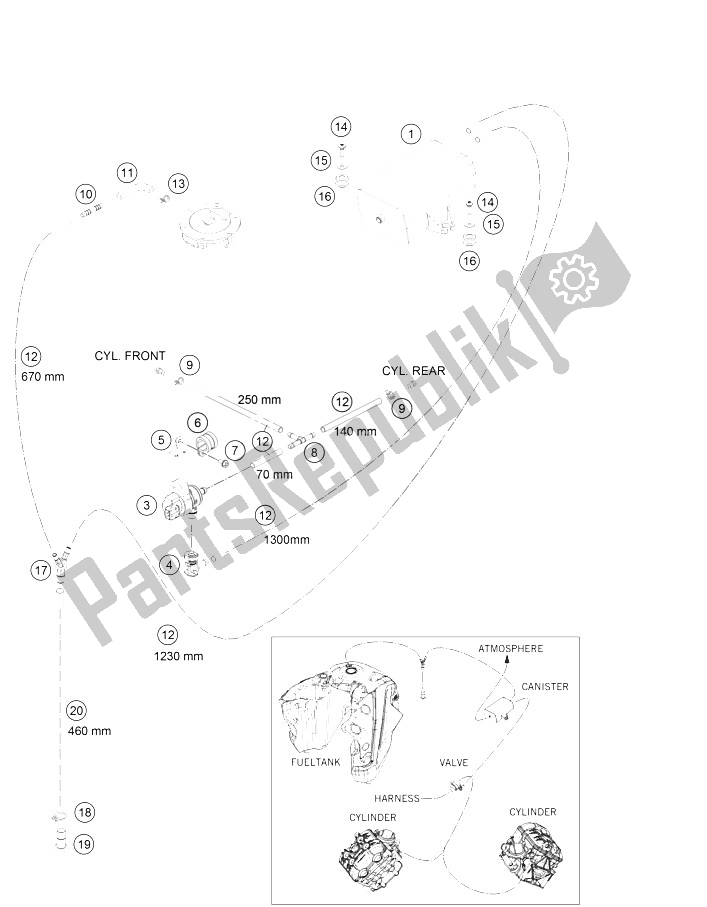 Wszystkie części do Odparowa? Kanister KTM 1290 Super Adventure WH ABS 16 China 2016