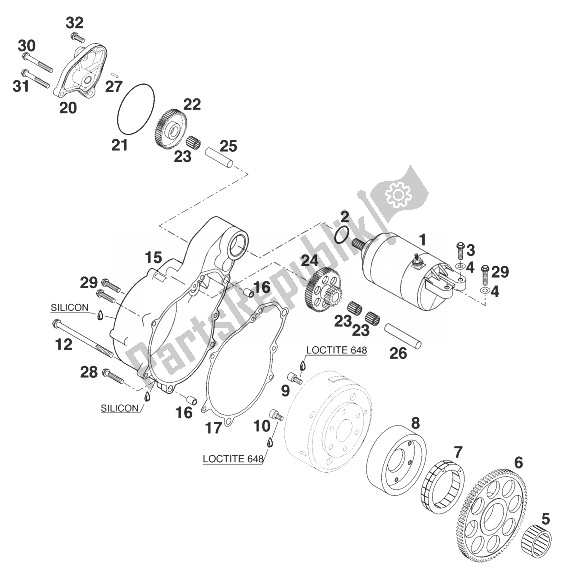 Tutte le parti per il Avviamento Elettrico Lc4 '98 del KTM 400 LC 4 Australia 1999