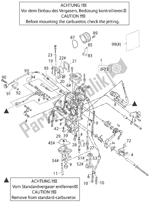 Toutes les pièces pour le Carburateur Keihin Cr39 Rallye du KTM 660 Rallye Winner Bike Europe 2001