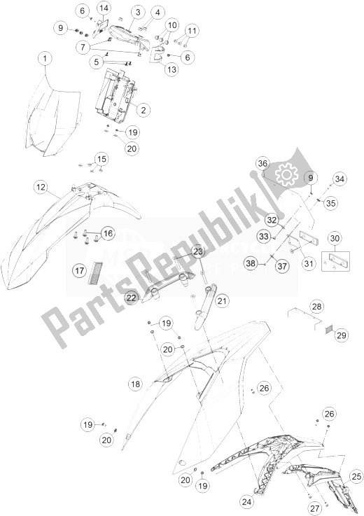 Toutes les pièces pour le Masque, Garde-boue du KTM 690 Enduro R ABS Australia 2014