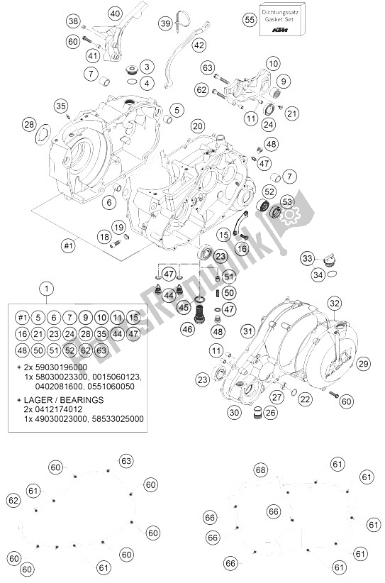 Toutes les pièces pour le Carter Moteur 660 Rally du KTM 660 Rallye Factory Repl Europe 2005