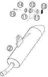 Alle onderdelen voor de Uitlaatdemper van de KTM 125 SXS Europe 2007