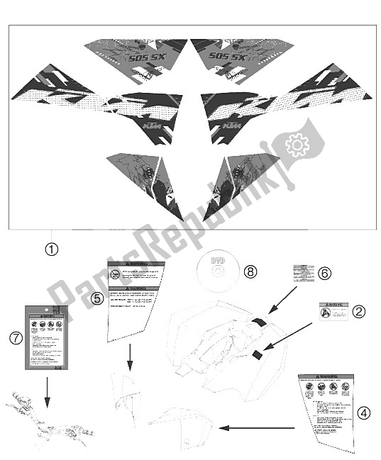 Toutes les pièces pour le Décalque du KTM 505 SX ATV Europe 2009