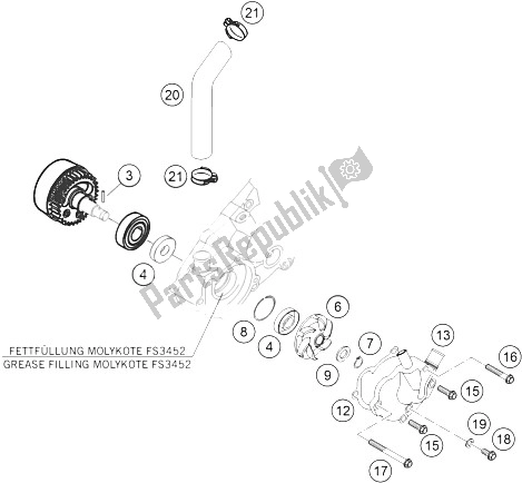 All parts for the Water Pump 660 Rallye of the KTM 450 Rallye Factory Repl Europe 2005