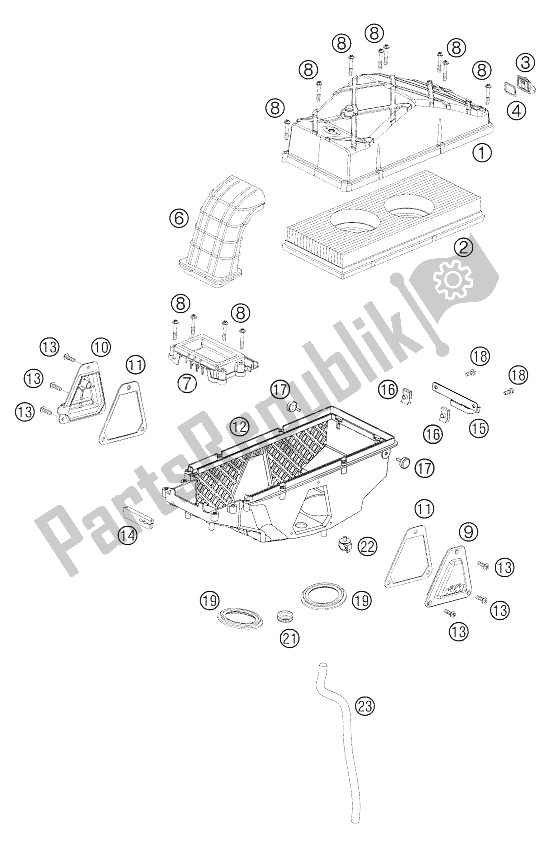 Toutes les pièces pour le Boîte De Filtre à Air du KTM 990 Superduke Titanium Japan 2006