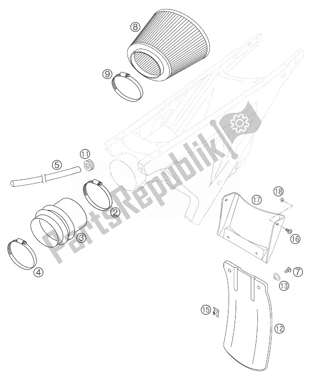 Todas las partes para Filtro De Aire 660 Sms de KTM 660 Supermoto Factory Repl 03 Europe 2003