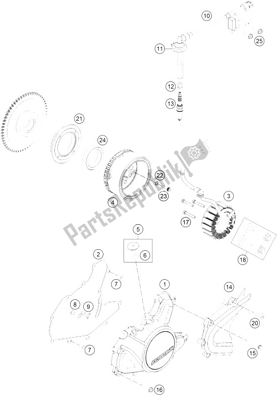 Wszystkie części do Sytem Zap? Onu KTM 125 Duke Grey Europe 8026L5 2012