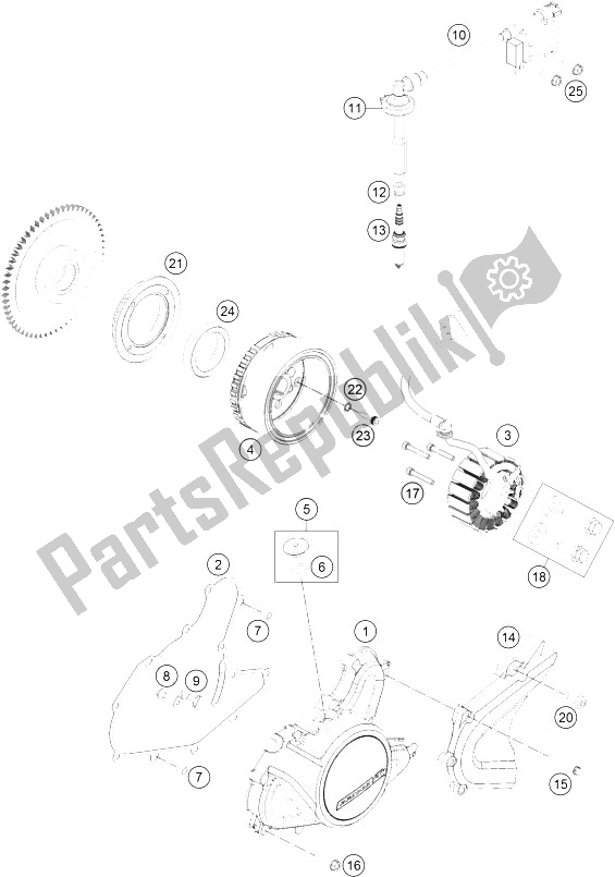 All parts for the Ignition System of the KTM 200 Duke OR W O ABS CKD 15 Argentina 2015