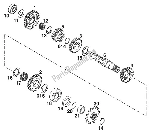 All parts for the Gearbox Ii 250/300/360 '96 of the KTM 360 SX M ö Europe 1997