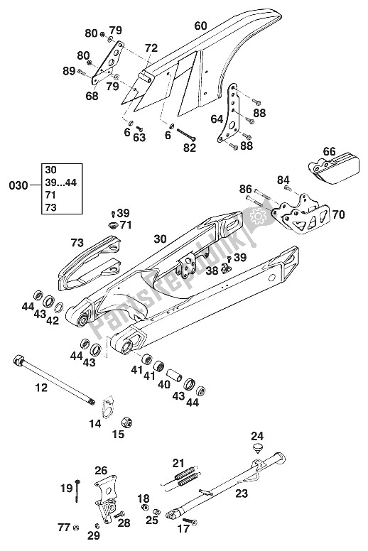 Todas las partes para Brazo Oscilante 125 96 de KTM 125 EXC M O Europe 1996