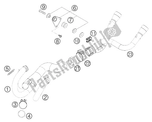 All parts for the Pipe Exhaust 640 Sm of the KTM 625 SMC Australia United Kingdom 2005