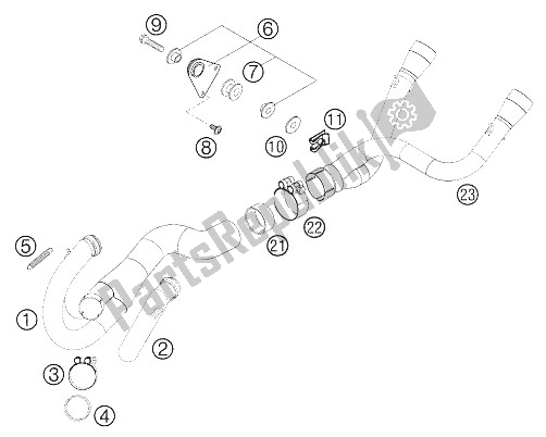 All parts for the Pipes of the KTM 640 LC4 Supermoto White 05 Europe 9726E6 2005
