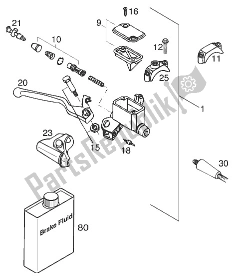 All parts for the Hand Brake Cylinder of the KTM 400 LC4 E Europe 930306 2000