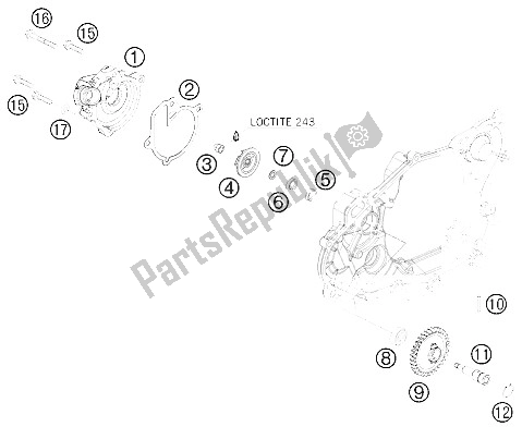 Todas las partes para Bomba De Agua de KTM 450 EXC Australia United Kingdom 2009