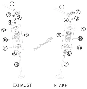 All parts for the Valve Drive of the KTM 250 EXC F Europe 2009