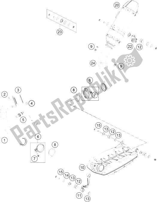 Tutte le parti per il Impianto Di Scarico del KTM 690 Duke R ABS Australia 2016