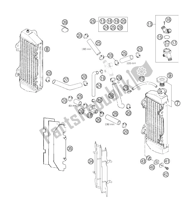 Todas las partes para Sistema De Refrigeración de KTM 200 XC W USA 2006