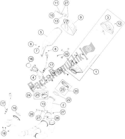 Tutte le parti per il Impianto Di Scarico del KTM 1190 ADV ABS Orange WES Europe 2014