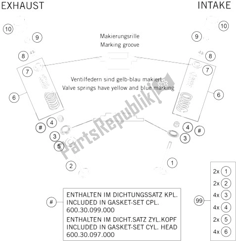 Todas las partes para Accionamiento De Válvula de KTM 990 Supermoto R ABS France 2013