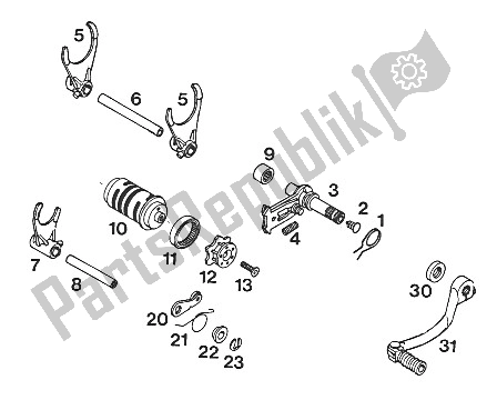 Todas las partes para Mecanismo De Cambio 125? 94 de KTM 125 E XC USA 1994