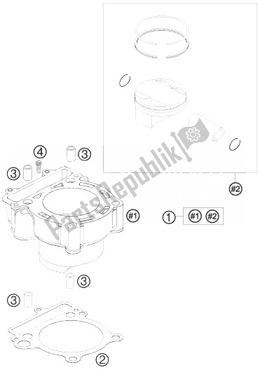 Wszystkie części do Cylinder KTM 250 EXC F Australia 2010