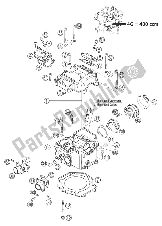 Wszystkie części do G? Owica Cylindra 400 Ls-e Mil. KTM 400 LS E MIL Europe 9390D5 2004