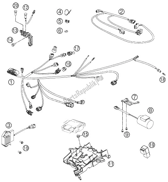 All parts for the Wiring Harness of the KTM 250 XC F USA 2011