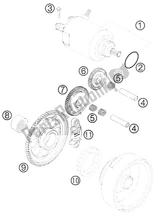 Tutte le parti per il Avviamento Elettrico del KTM 250 EXC F Australia 2011