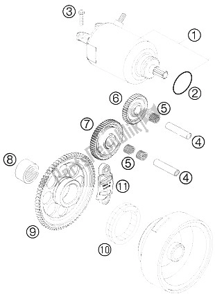 Wszystkie części do Rozrusznik Elektryczny KTM 250 EXC F Factory Edit Europe 2011