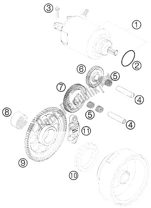 Todas las partes para Arrancador Eléctrico de KTM 250 XCF W South Africa 2009