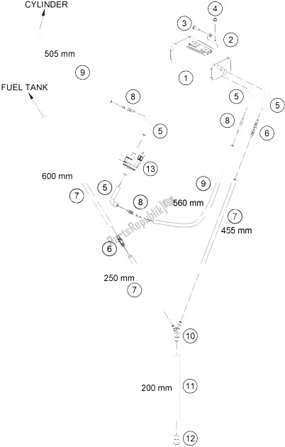 Tutte le parti per il Contenitore Per Evaporazione del KTM 690 Duke R ABS Australia 2016