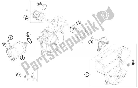 Tutte le parti per il Avviamento Elettrico del KTM 300 XC W USA 2010